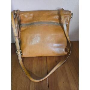 Margot New York Large Brown Leather Crossbody Bag Adjustable Strap boho